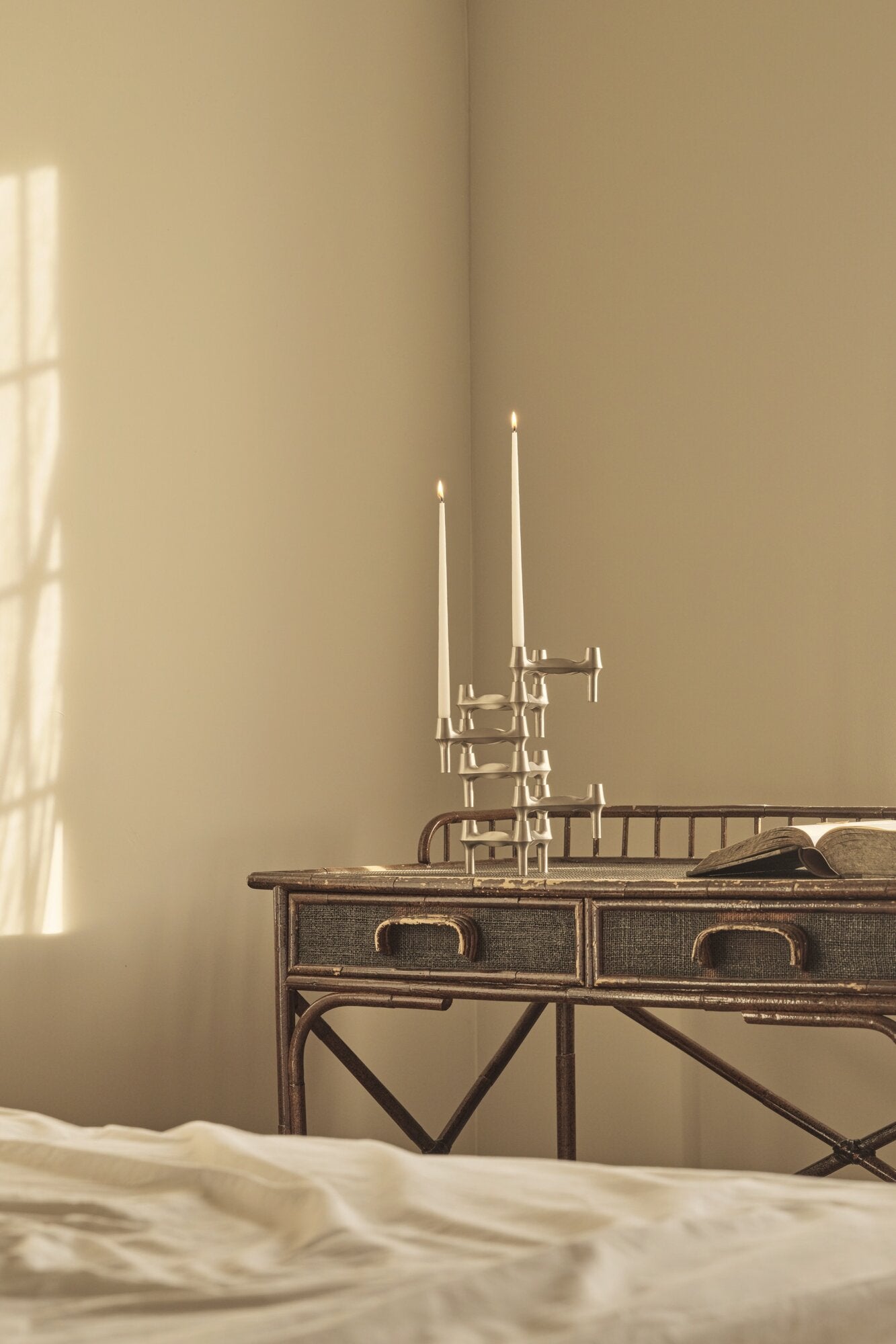 Nagel BMF lysestage, børstet krom - 3-pak